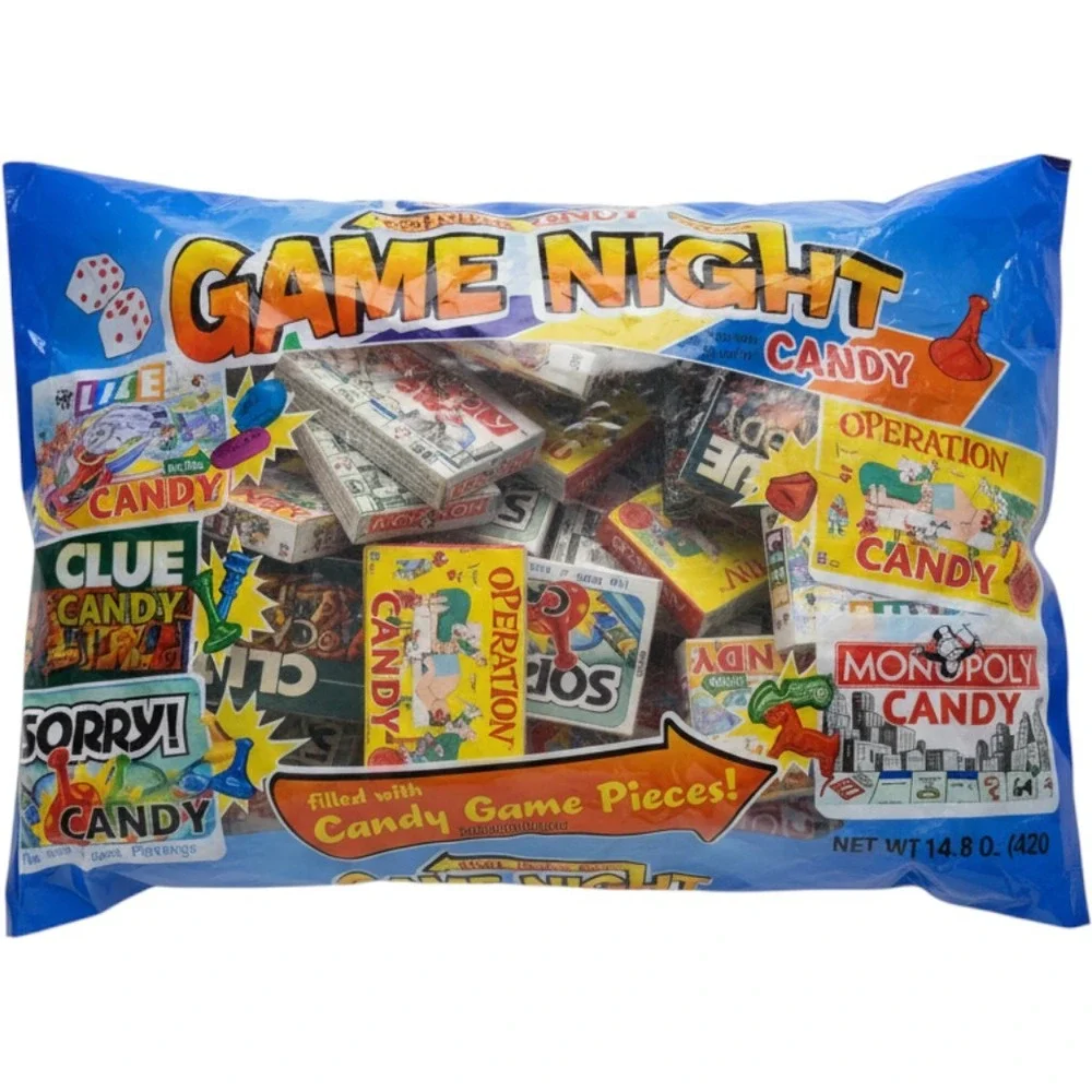 Frankford Game Night Candy Hasbro Monopoly Operation Clue Sorry Life 14.8oz Bag